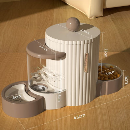 Automatic Cat Feeder & Water Dispenser | Large Capacity Flowing Water Bowl for Cats & Dogs