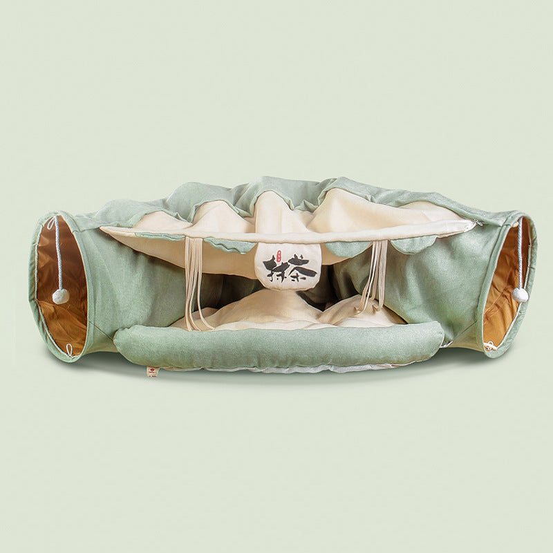 Matcha Cat Tunnel – Four Seasons Universal Collapsible Ring Paper Cat Toy
