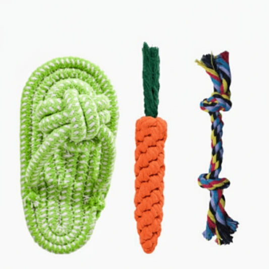 Durable Cotton Rope Dog Toy Ball – Teething & Bite-Resistant Knots for Small, Medium & Large Dogs