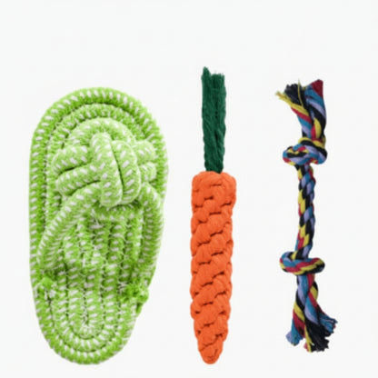 Durable Cotton Rope Dog Toy Ball – Teething & Bite-Resistant Knots for Small, Medium & Large Dogs