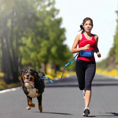 Sports Outdoor Running Waist Bag Set – Hands-Free Pet Leash for Dog Walking & Jogging