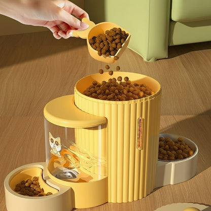 Automatic Double Bowl Feeder for Cats & Dogs – Food and Water Dispenser | Non-Slip Pet Feeding Station