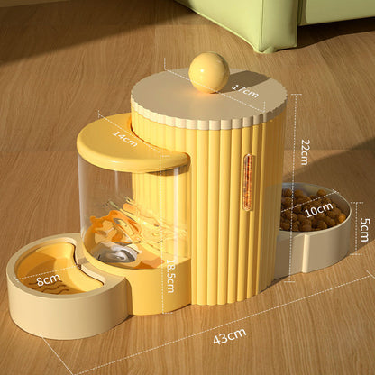 Automatic Cat Feeder & Water Dispenser | Large Capacity Flowing Water Bowl for Cats & Dogs