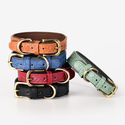 Soft Leather Engraved Dog Collar