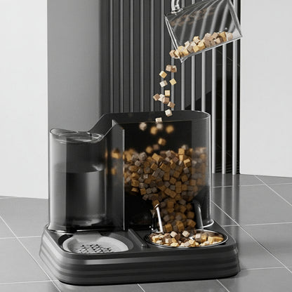 Automatic Cat Feeder & Water Dispenser | Unplugged Large Capacity Pet Feeding Station for Cats & Dogs