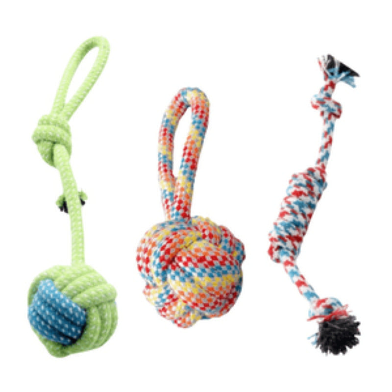 Durable Cotton Rope Dog Toy Ball – Teething & Bite-Resistant Knots for Small, Medium & Large Dogs