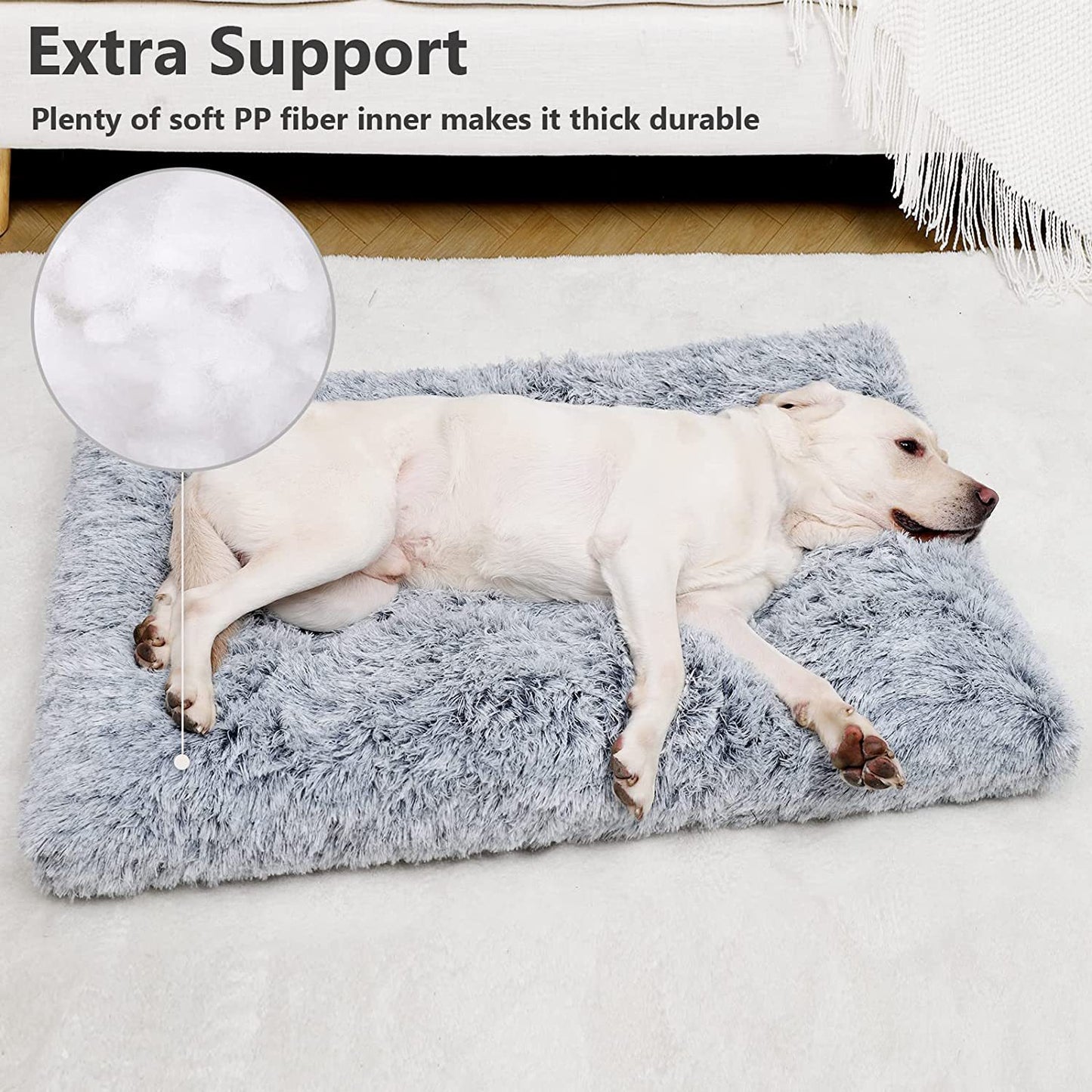 Plush Dog Kennel Mat – Soft Pet Sleeping Pad