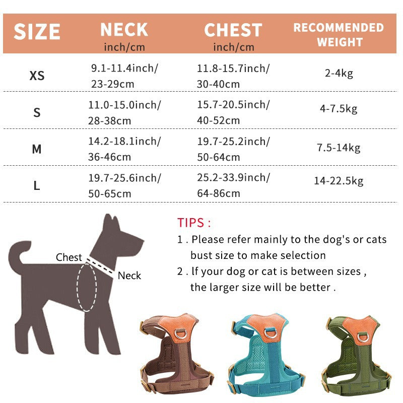 Cross-Border Explosion-Proof Reflective Pet Harness – Vest-Style Anti-Pull Dog Harness