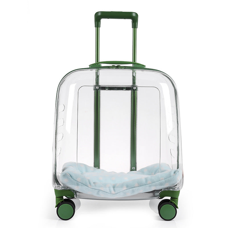 Portable Pet Trolley Case – Transparent Travel Space Bag for Dogs & Cats
