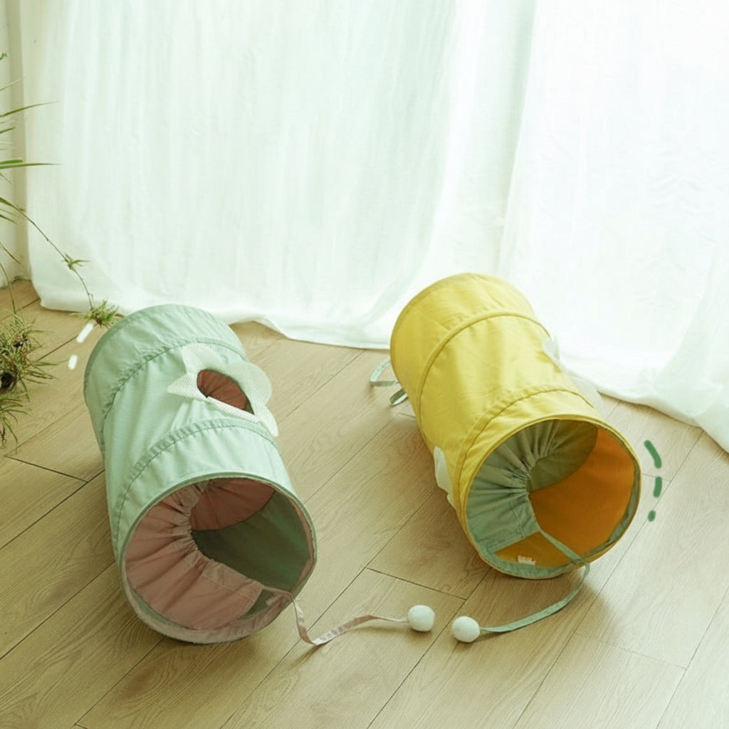 Rolling Dragon Cat Tunnel – Cooling Cat Scratching Bucket & Interactive Toy