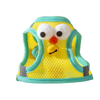 Cartoon 3D Big-Eyes Harness & Leash Set – Cute Summer Traction Rope for Small Dogs & Cats