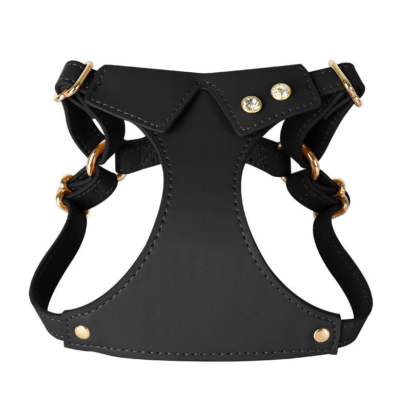 Original Leather Pet Harness, Leash & Collar Set – Premium Cross-Border Design for Small to Medium Dogs & Cats