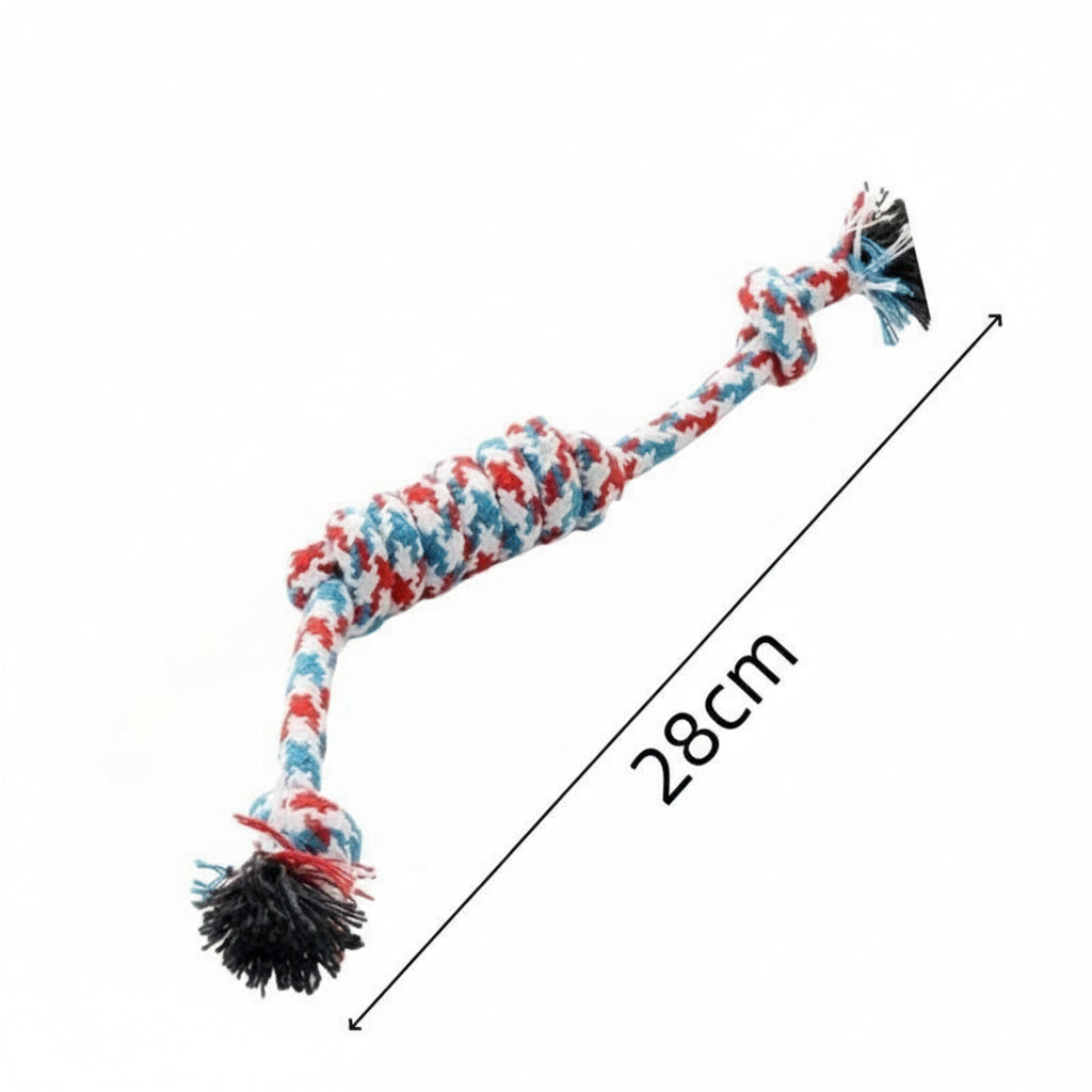 Durable Cotton Rope Dog Toy Ball – Teething & Bite-Resistant Knots for Small, Medium & Large Dogs