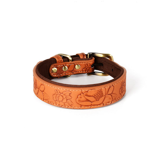 Soft Leather Engraved Dog Collar