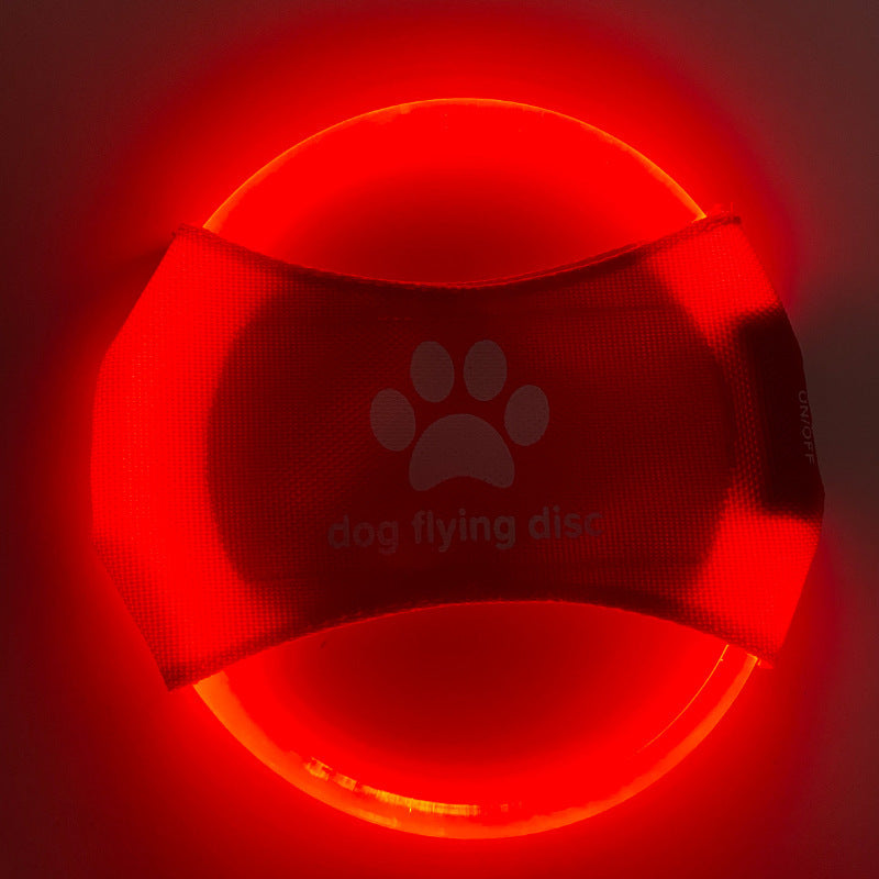 LED Rechargeable Luminous Dog Frisbee – Glow-in-the-Dark Pet Training Toy