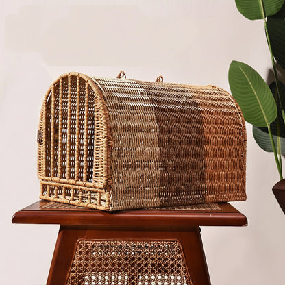 Portable Rattan Pet Travel Bag – Cat Nest, Cat Cage & Car/Flight Dog Carrier