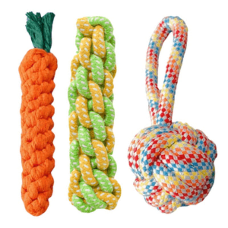 Durable Cotton Rope Dog Toy Ball – Teething & Bite-Resistant Knots for Small, Medium & Large Dogs