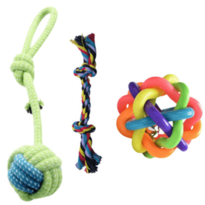 Durable Cotton Rope Dog Toy Ball – Teething & Bite-Resistant Knots for Small, Medium & Large Dogs