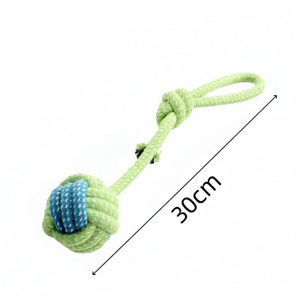 Durable Cotton Rope Dog Toy Ball – Teething & Bite-Resistant Knots for Small, Medium & Large Dogs
