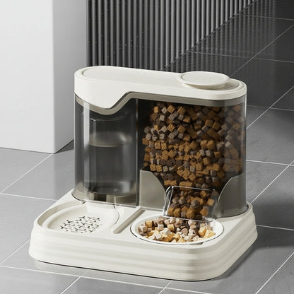 Automatic Cat Feeder & Water Dispenser | Unplugged Large Capacity Pet Feeding Station for Cats & Dogs