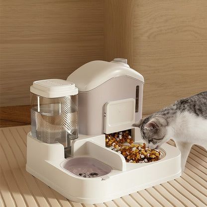 Automatic Cat & Dog Feeding Bowl | Integrated Food & Water Basin | Anti-Knock Pet Feeder & Drinker