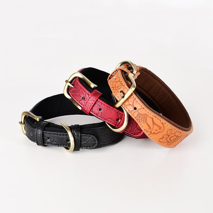 Soft Leather Engraved Dog Collar