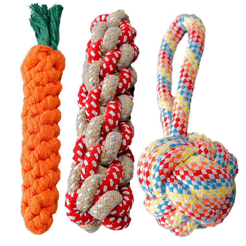 Durable Cotton Rope Dog Toy Ball – Teething & Bite-Resistant Knots for Small, Medium & Large Dogs