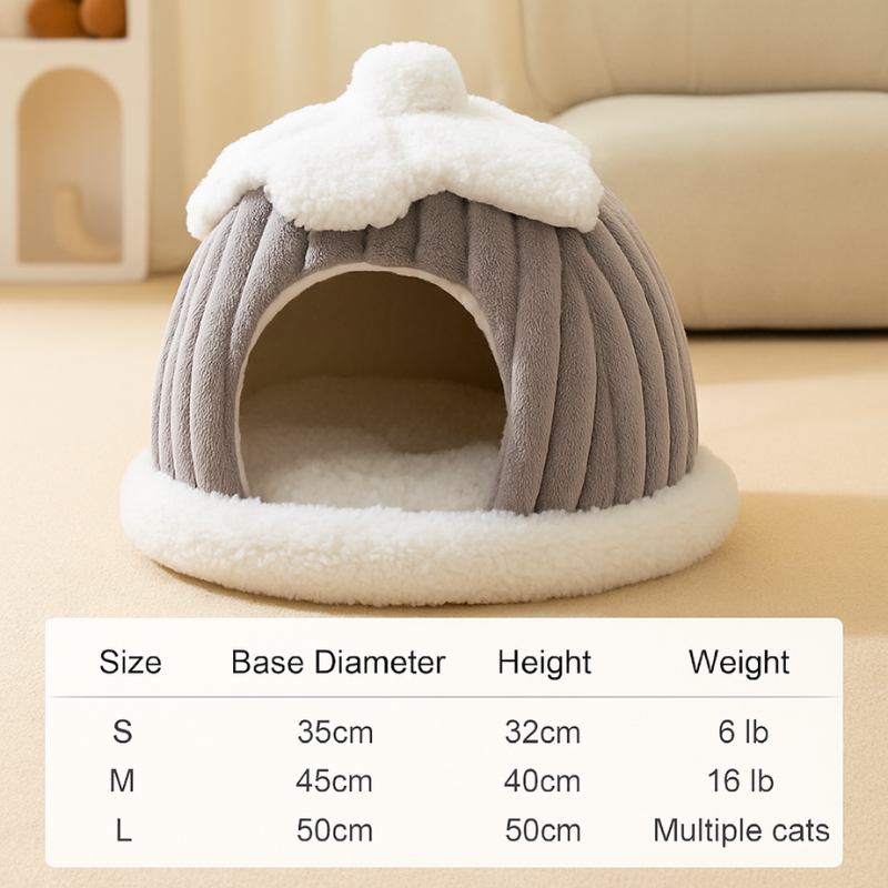 Cat Nest Autumn and Winter Semi-enclosed Teddy Kennel Cross border removable cat pet house create a description of this product