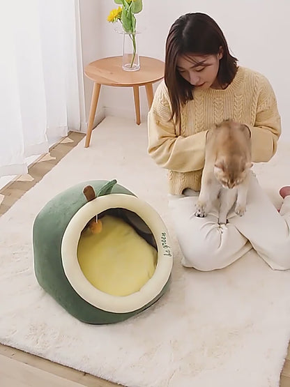 Cat Nest Autumn and Winter Semi-enclosed Teddy Kennel Cross border removable cat pet house create a description of this product