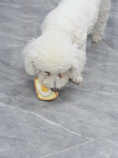 Pet Latex Squeaky Toy – Egg, Bread & Macaron Decompression Interactive Dog Toy